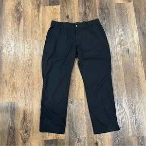 Under Armour Showdown Pants Men 38x30 Black Performance Golf Chino Elastic Waist